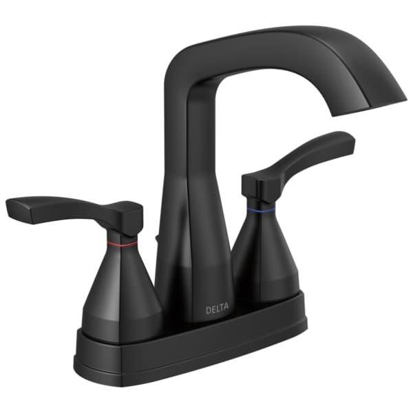 3-hole 4" installation Hole Centerset Lavatory Faucet, Matte Black